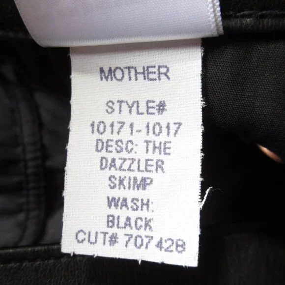 NWT Mother Dazzler Skimp in Wax On Wax Off Black Faux Leather Stretch Pants 30 - Picture 9 of 10